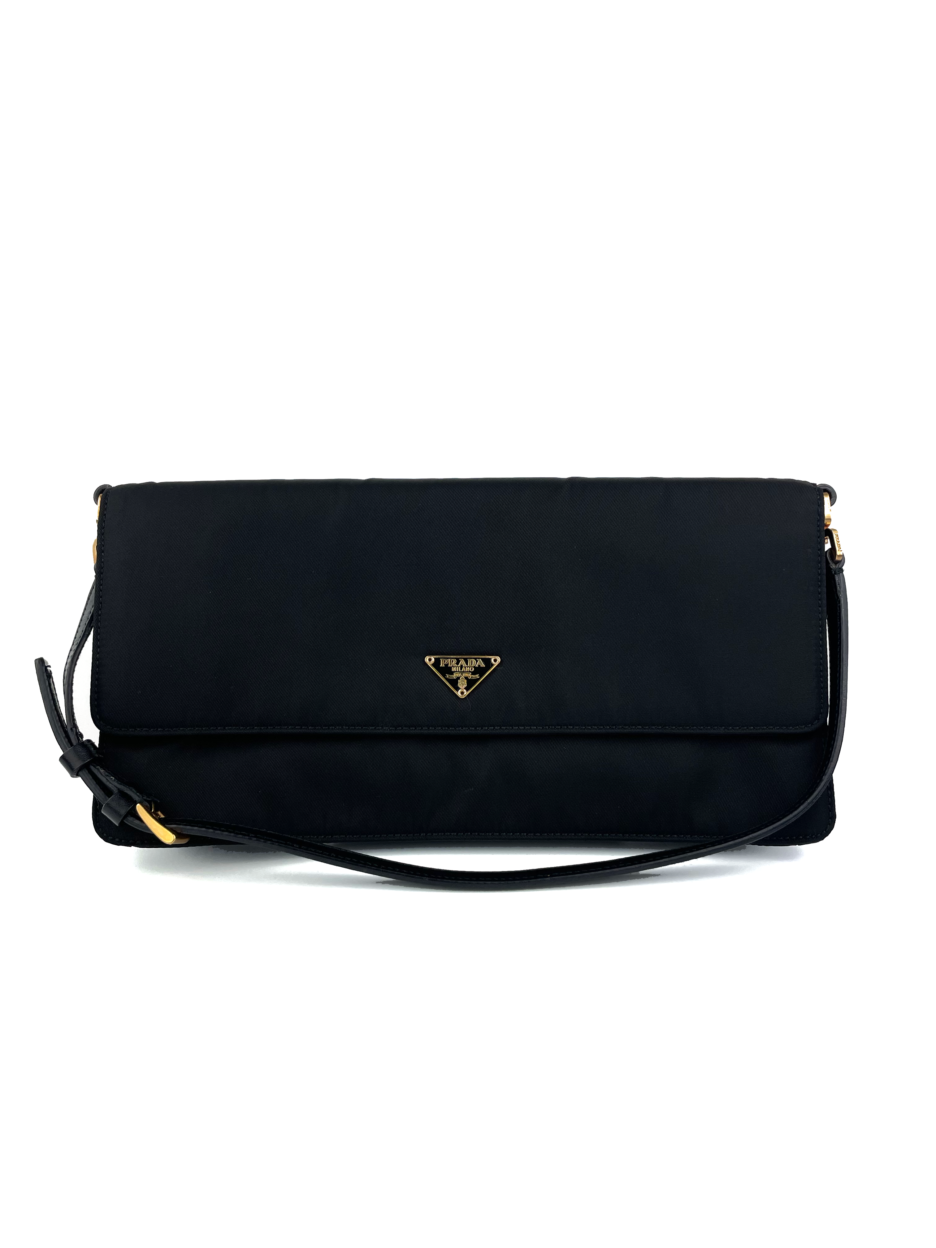 prada black nylon clutch