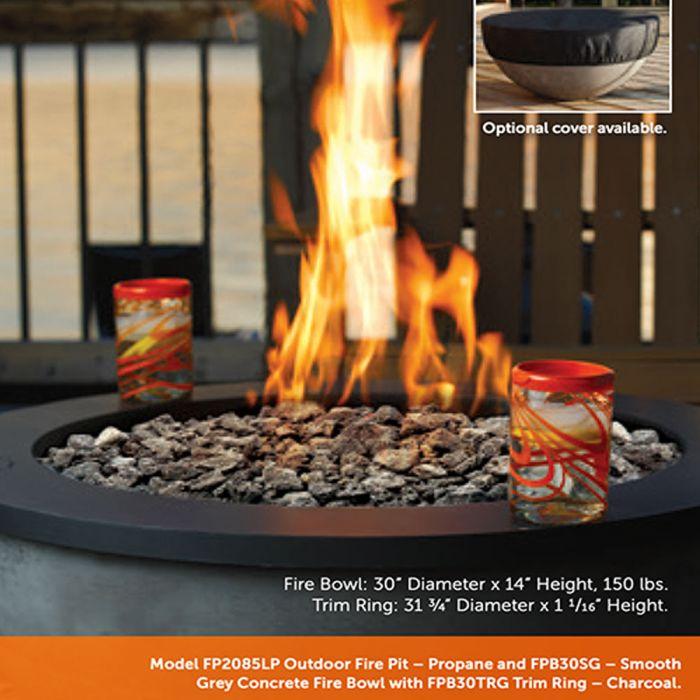 Kingsman Fpb30 20x27 Inch Round Match Light Gas Fire Bowl With Lava Ro Cozy Home Fireplace