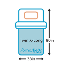 SomosBeds Twin XL Size Icon Sizing Guide