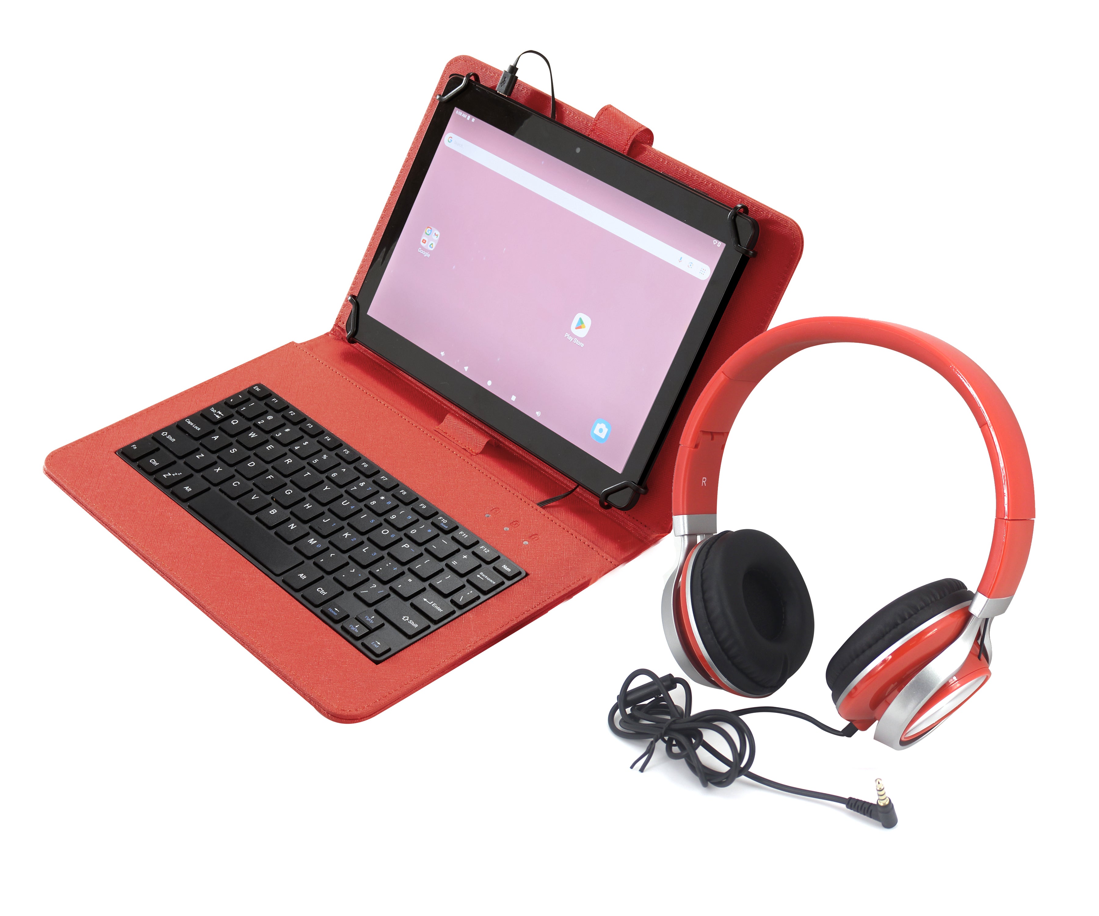 Magnavox MMP848Bun-RD 10.1 Inch Touch Screen Tablet with Keyboard, Case and Headphone