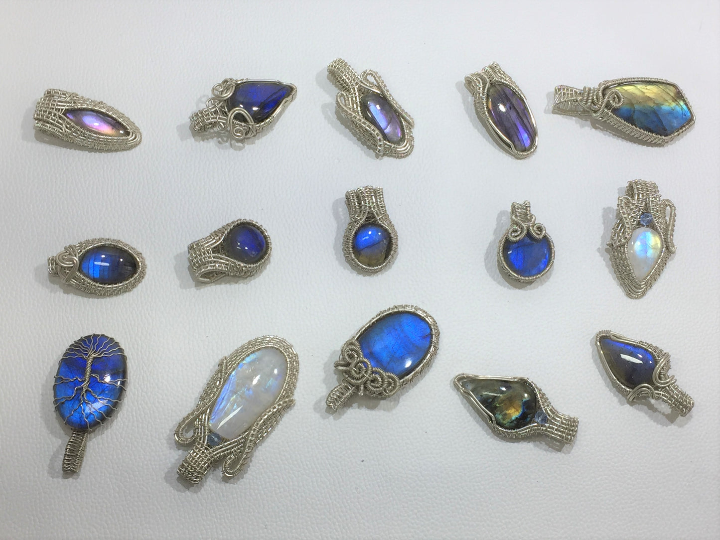 Wire Wrapping Silver Jewelry Pendants Wholesale Price Lot with Natural Gemstones