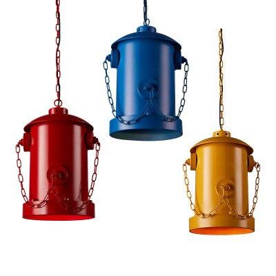 Lights of Scandinavia - Hydrant - Industrial pendant light.  Retro design, metal body and adjustable chain/cord length of up to 120cm. E26/E27 Base. Available in 3 different pastel colors. Loft personality iron industry wind restaurant lamp Cafe living room bar aisle fire hydrant pillar Chandelier