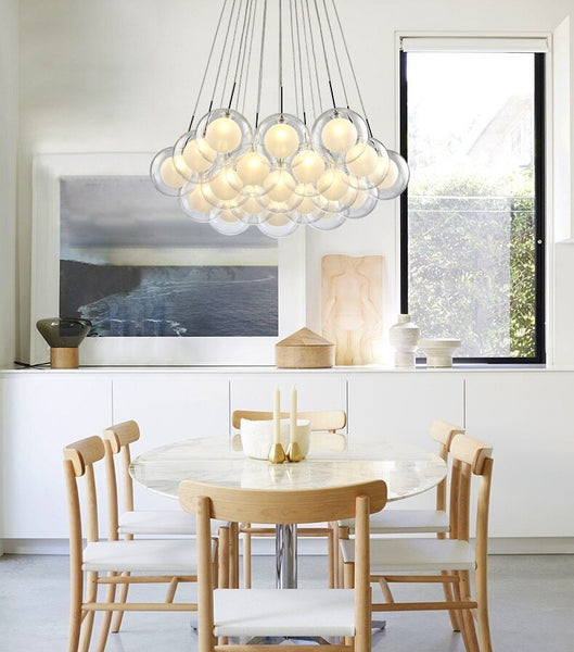 Lights of Scandinavia - Cluster - Nordic cluster LED chandelier. Modern hanging lights for kitchens, dining rooms, hallways etc. Cluster comes in several size options. Adjustable height.