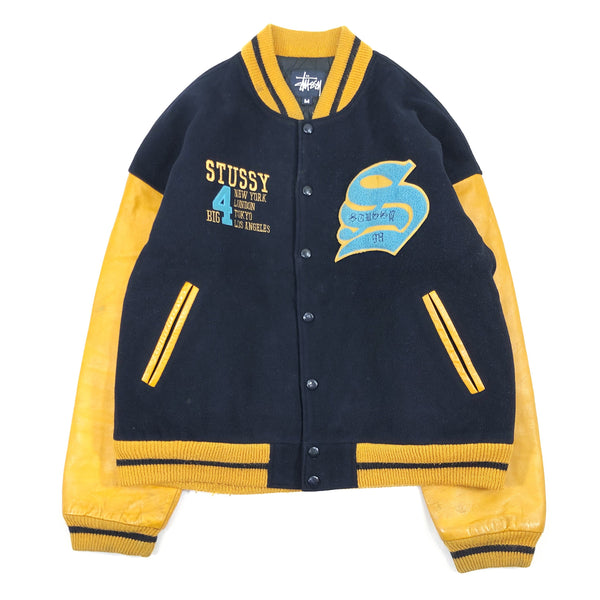 1998 MADE IN USA OLD STUSSY BIG 4 VARSITY JACKET – Linco