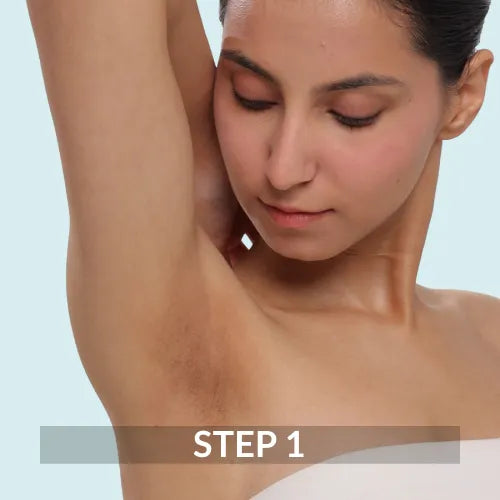Clean and pat dry the underarms
