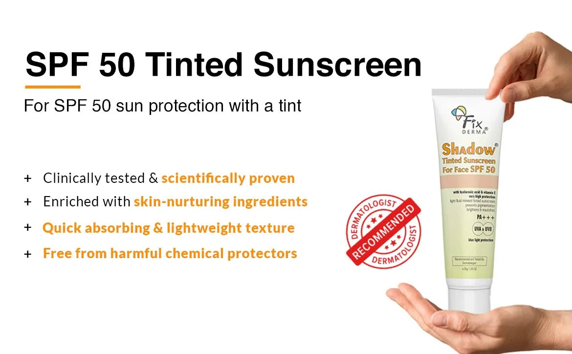 Fixderma skincare shadow tinted sunscreen spf 50 