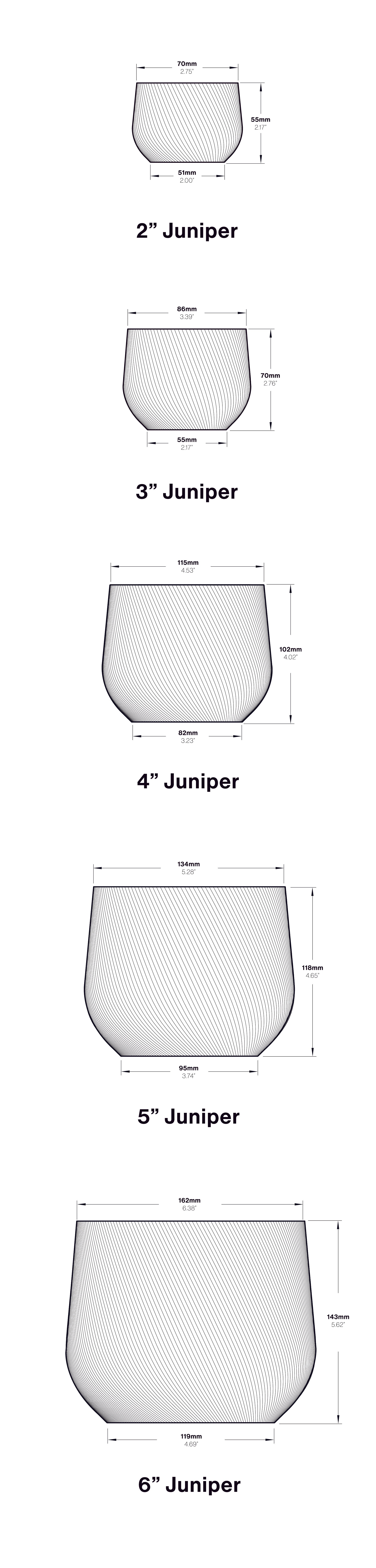 Conifer Homewares Juniper Planter Dimensions