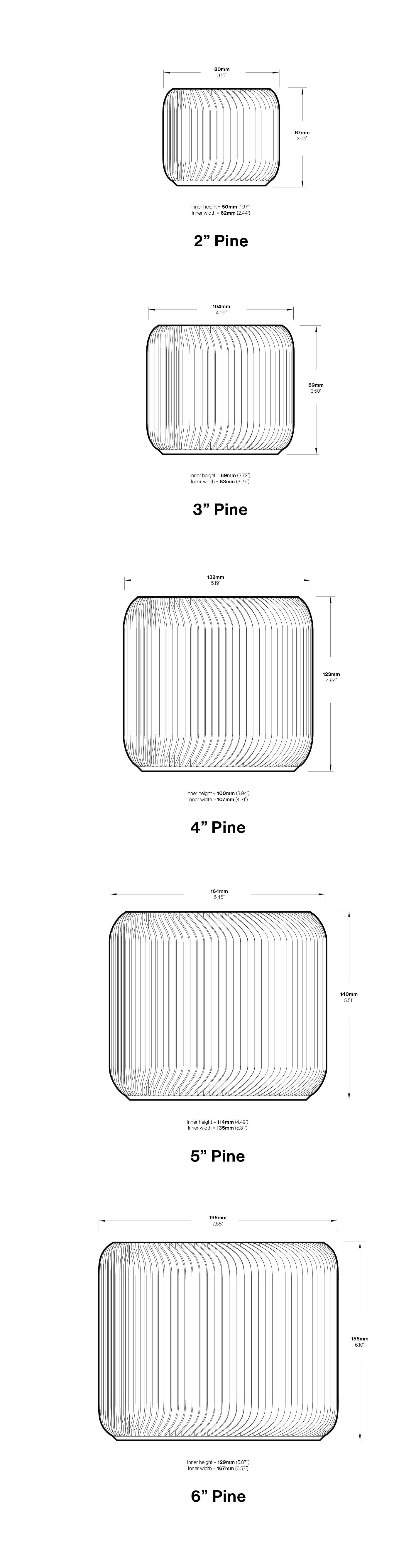 Pine planter dimensions 