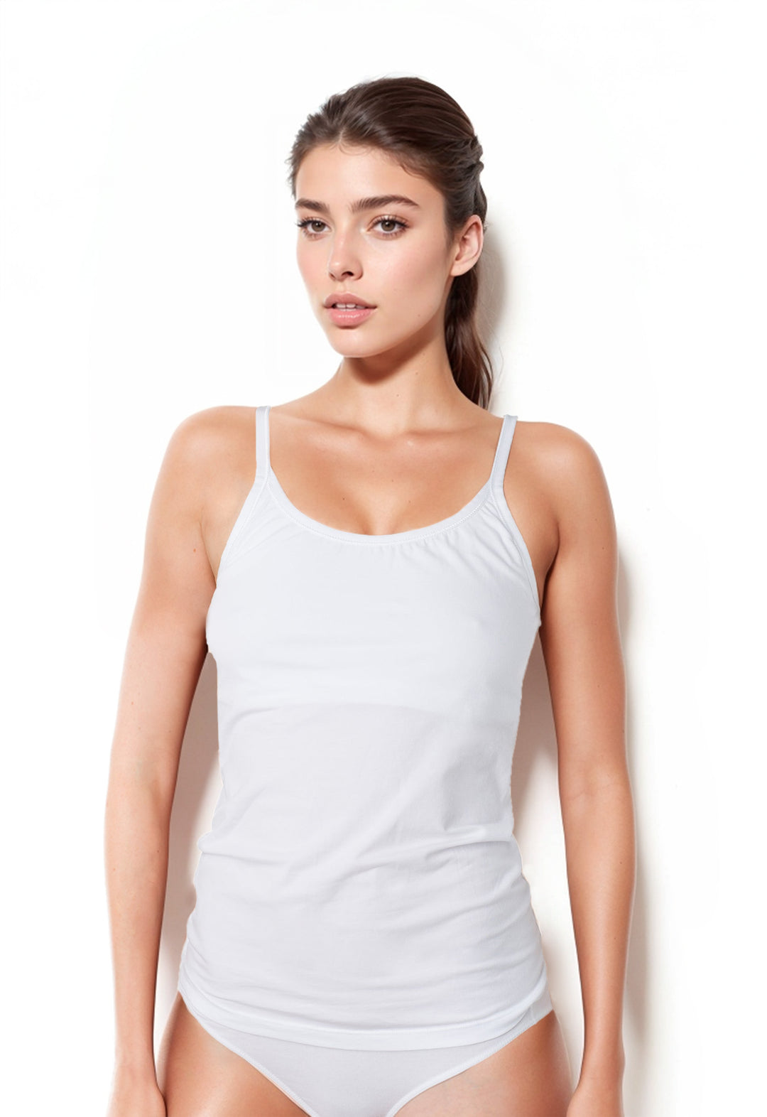 Woman's Classic Fit Camisole with Built-in Shelf Bra – Elita Intimates