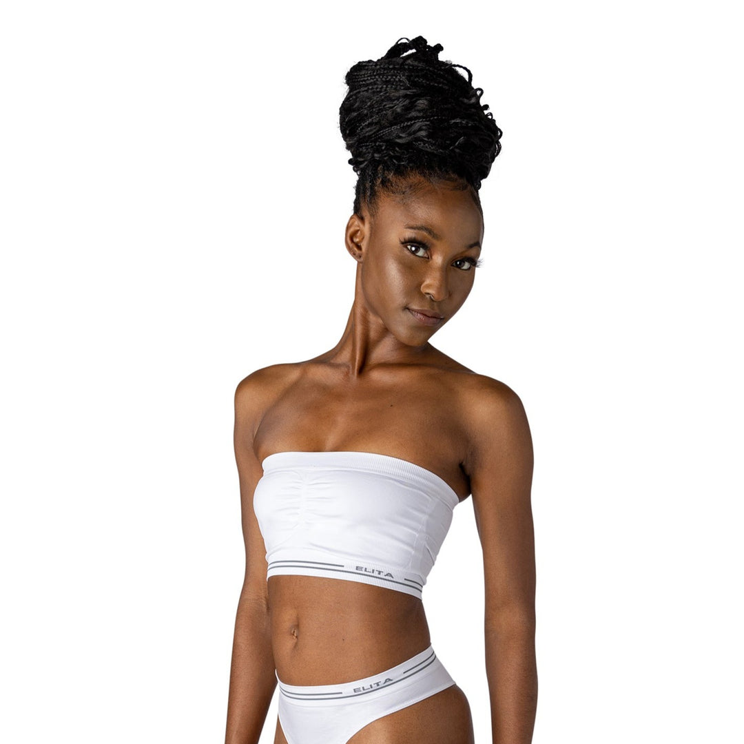 Elita Women's Seamless Spaghetti Strap Body Suit, White, M 