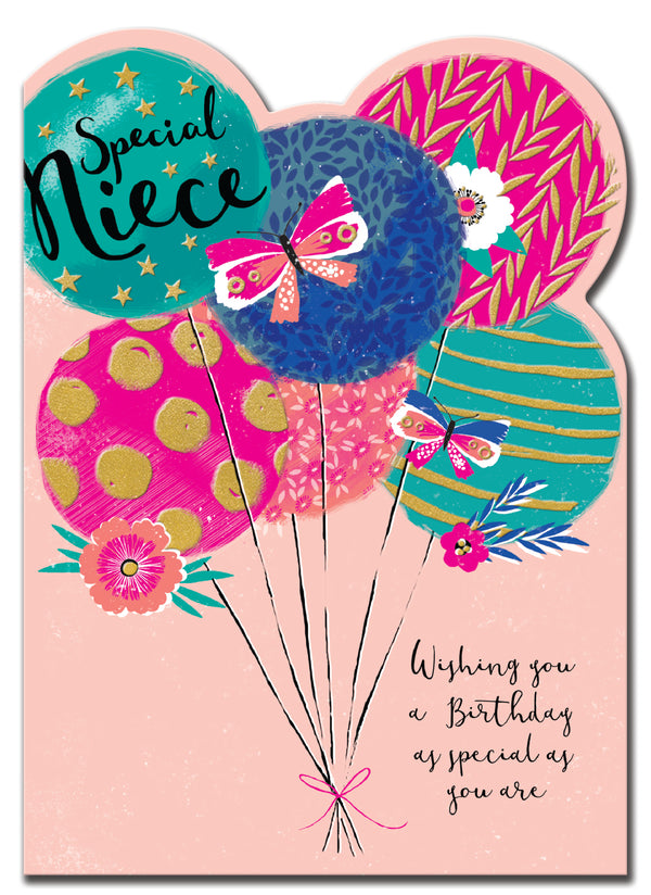 Special Niece Balloons Cut Out Birthday Card - Penny Black