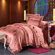 Luxury Satin Cotton Lace Bedding Set