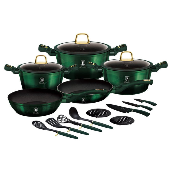 17 Piece Kitchen  Cookware Set  Emerald  Collection 