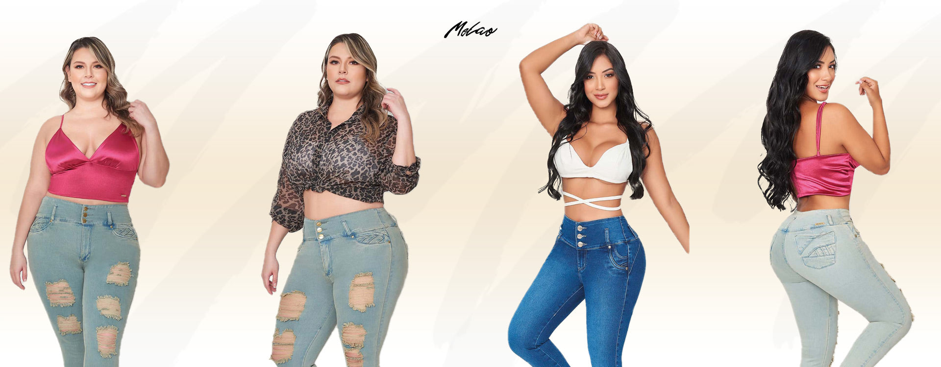 Jeans levanta cola con bolsillos traseros, cintura alta y