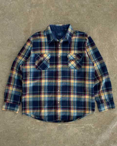 1980s - Navy/Yellow Sears Plaid Flannel - L – The Thirteen Club