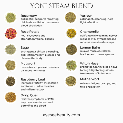  Yoni Herbs, V Steam Herbs for Feminine Cleansing