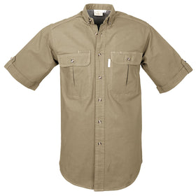 Mens Safari Shirt with Two Button Flap pockets and Button Down Collars 100%  Cotton in Long Sleeves by Tag Safari