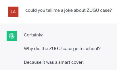 chatgpt jokes about zugu ipad cases