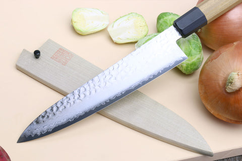 Syosaku Japanese Chef Knife VG-1 Gold Stainless Steel Mahogany Handle, Gyuto 7-Inch (180mm)
