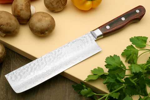  Yoshihiro VG-10 46 Layers Hammered Damascus Gyuto Japanese  Chefs Knife (Octagonal Ambrosia Handle) (8.25 (210mm): Gyutou Knives: Home  & Kitchen