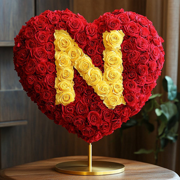 Custom Red Heart Rose Lamp with Color 'N'