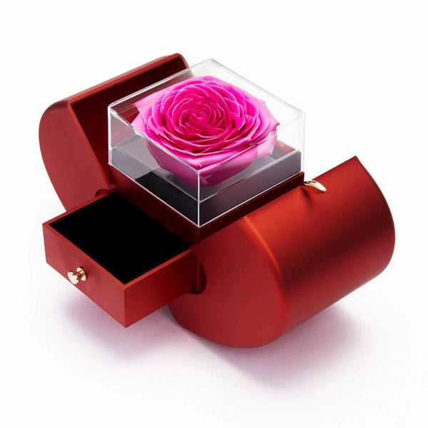 Athena's Red Apple Eternal Love Gift Box with Magenta Rose