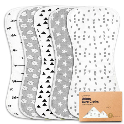 KeaBabies Deluxe Baby Bamboo Washcloths (Cool Gray) 6