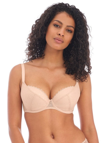 Freya Cameo Moulded Plunge Bra- Sand