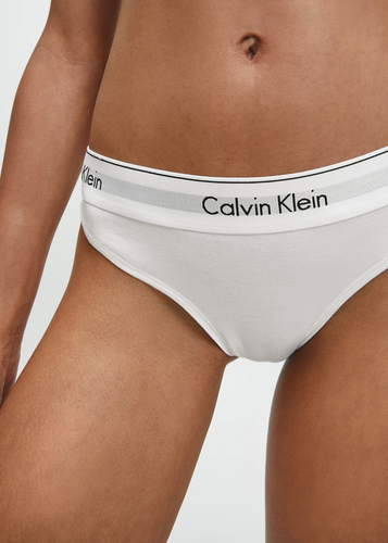 Calvin Klein Underwear Modern Cotton Pride Thong in White Prism Stripe