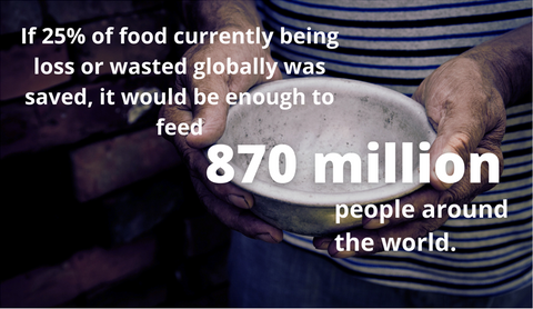 If 25% of all food that is currently being loss or wasted globally was saved, it would be enough to feed 870 million people around the world
