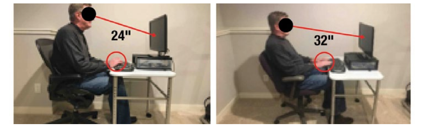 Correct posture while seated and typing