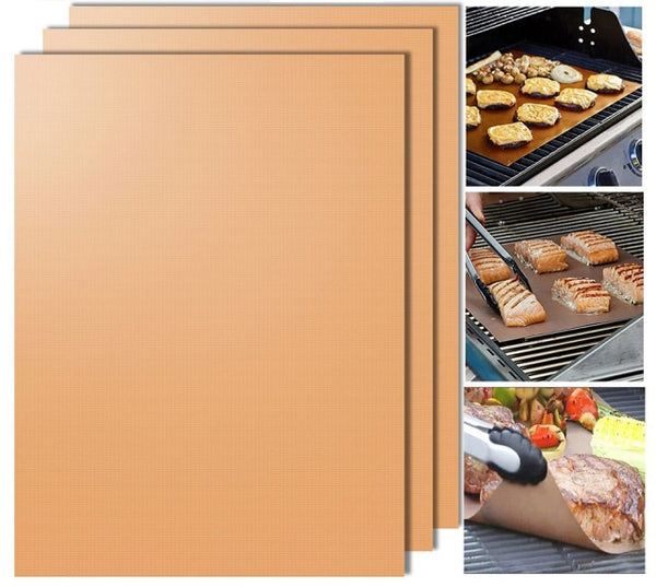 BBQ Mat Baking Grill Reusable Heat-resistant Baking Mat Non-stick