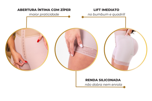 shorts levanta glúteos antes e depois