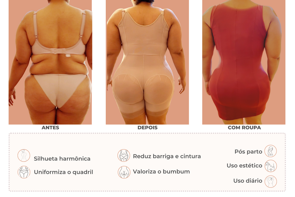 levanta glúteos cinta modeladora antes e depois