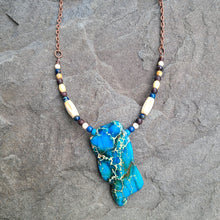 Load image into Gallery viewer, Blue Stone Necklace - Penny Jane Handmade
