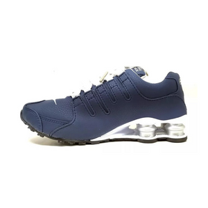 nike shox azul e prata