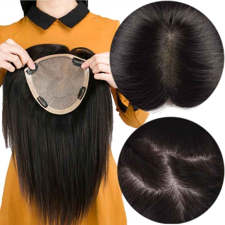 6.3*6.3 Silk Top Human Hair toppers for women toupee half wigs top hai