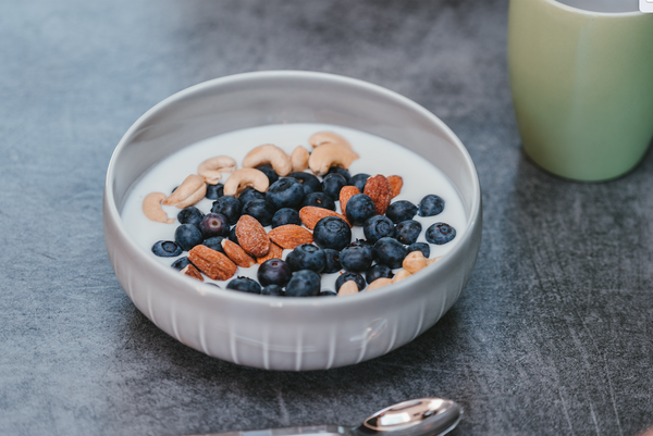 greek yogurt parfait with fresh berries and nuts
