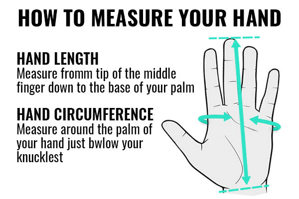 Motorcycle gloves hand measuring chart