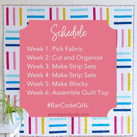 bar code quilt along hosted by monika henry of penny spool quilts - schedule
