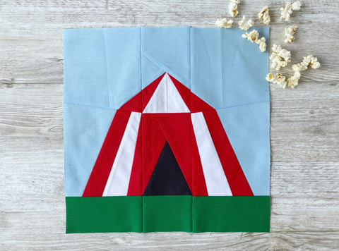 Big Top Circus Tent FPP Quilt block Pattern by Penny Spool Quilts