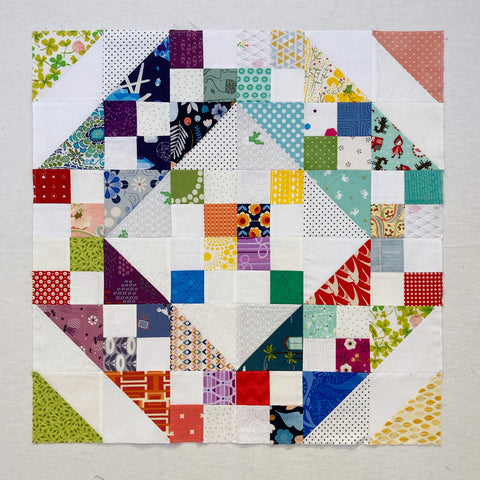 Confetti Mini Quilt No 1 - scrappy quilt by Penny Spool Quilts