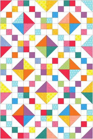 Confetti scrappy baby quilt - digital layout mockup - Penny Spool Quilts