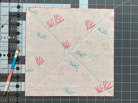 Half square triangles 8 at a time - tutorial by Penny Spool Quilts