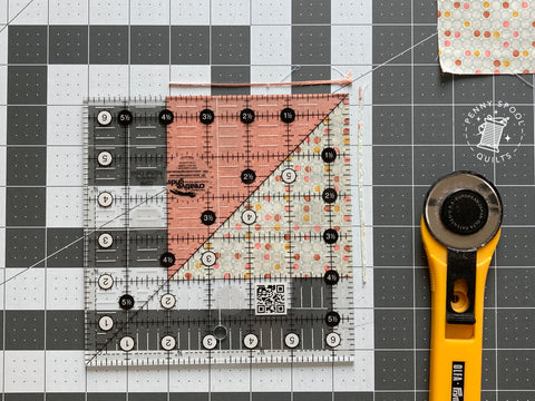 Half square triangle tutorial 2 at a time - Penny Spool Quilts