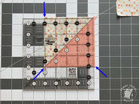 Half square triangle tutorial 2 at a time - Penny Spool Quilts