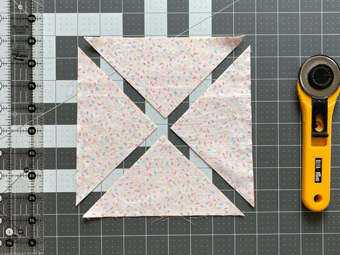 half square triangles four at a time tutorial - Penny Spool Quilts