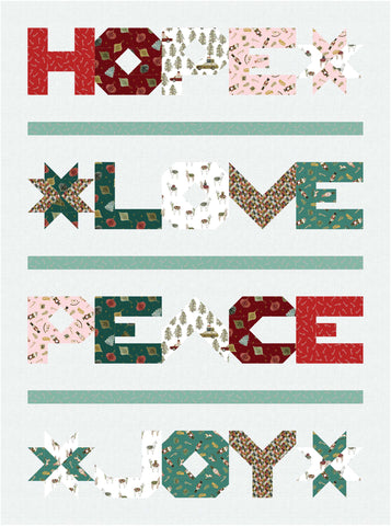 Holiday Spirit quilt pattern by Penny Spool Quilts - digital mockup in Noel by FIGO Fabrics
