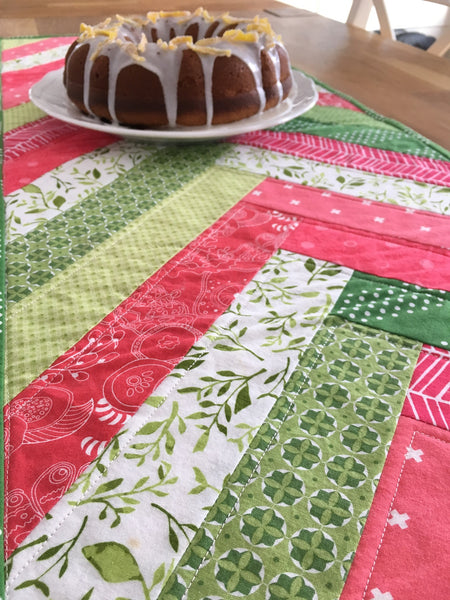 Modern Braid, Friendship Bracelet, Herringbone table runner tutorial by Penny Spool Quilts