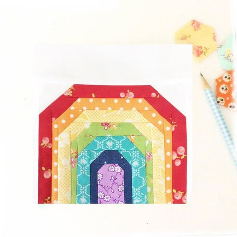Promise Rainbow Quilt Block Pattern - Rainbow Roundup at Penny Spool Quilts